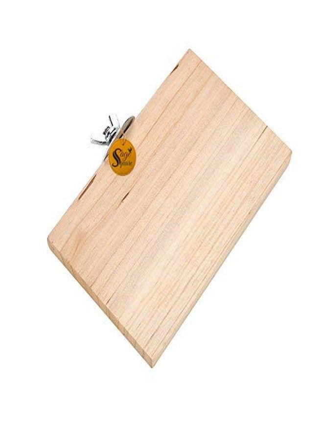 Sage Square 4.5 Inches / 11.5 cm Natural Wood Platform Cum Perch Cum Stand Bird Toy Ideal for Lovebird, Budgerigar, Parrot, Cockatiel, Finch, Canary, Budgeri (Light Weight) - Image 2